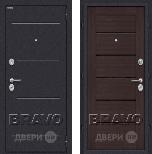 Входная металлическая Дверь Bravo Оптим Техно Венге в Серпухове
