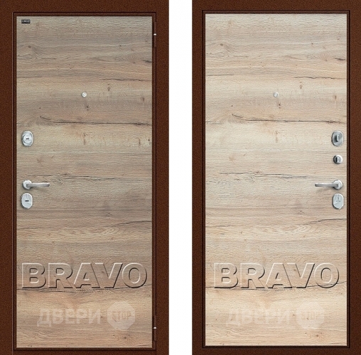 Входная металлическая Дверь Groff Т3-300 Tobacco Oak/Natural Oak в Серпухове