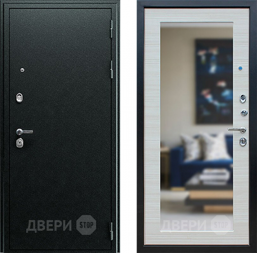 Входная металлическая Дверь АСД Next-1 с зеркалом Акация светлая в Серпухове