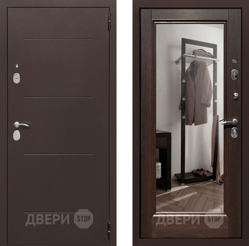 Дверь Престиж 100 с зеркалом Медь/Венге в Серпухове