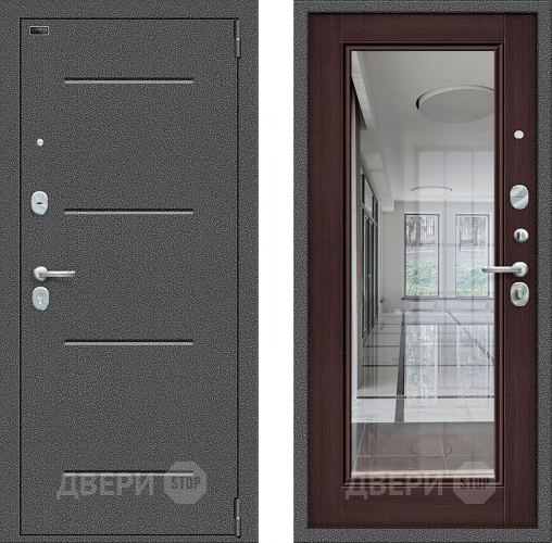 Входная металлическая Дверь Bravo Porta S-2 104/П61 с зеркалом венге в Серпухове