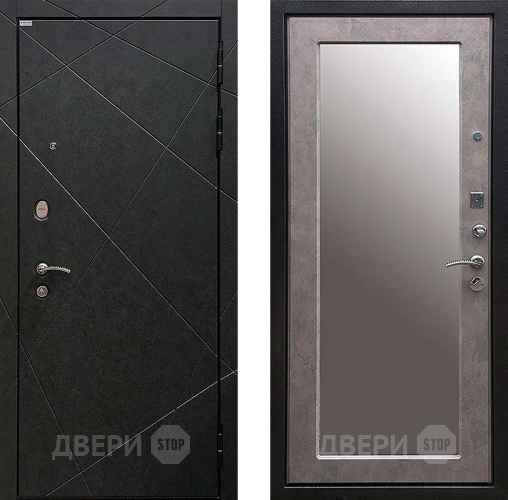 Дверь Ратибор Эстет 3К с зеркалом Бетон светлый в Серпухове