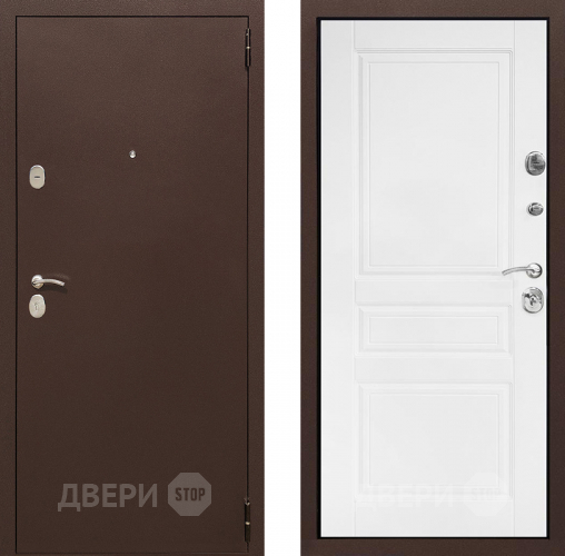 Входная металлическая Дверь Престиж Трио Белый матовый в Серпухове