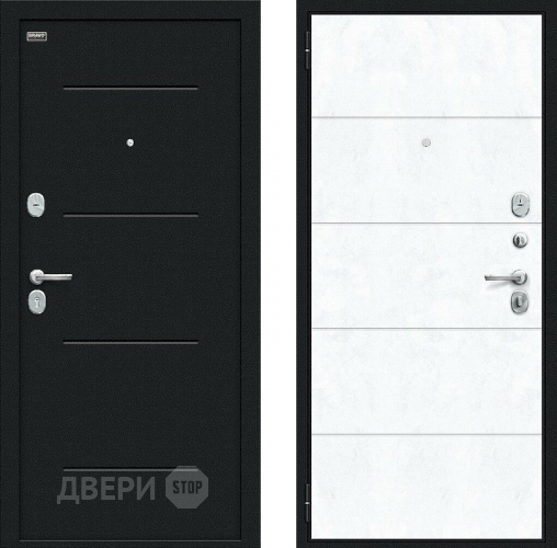 Входная металлическая Дверь внутреннего открывания Bravo Граффити-1 Инсайд Букле черное/Snow Art в Серпухове