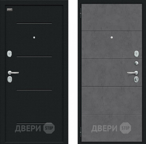Дверь внутреннего открывания Bravo Граффити-1 Инсайд Букле черное/Slate Art в Серпухове