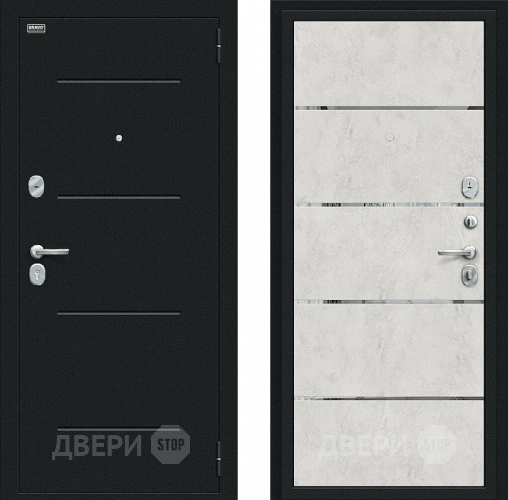 Дверь Bravo Лайн Букле черное/Look Art в Серпухове