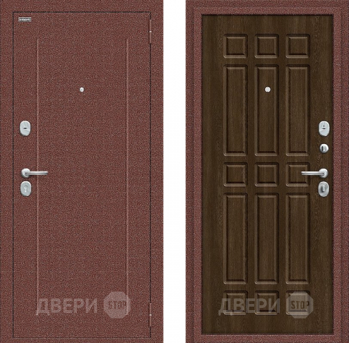 Входная металлическая Дверь Bravo Любо Мини Антик медный/Dark Barnwood в Серпухове