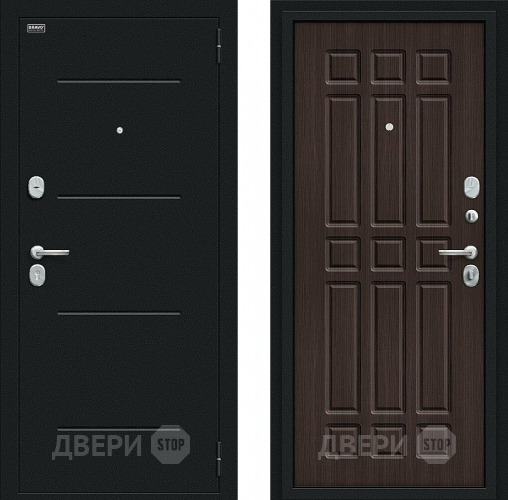 Входная металлическая Дверь Bravo Мило Букле черное/Wenge Veralinga в Серпухове