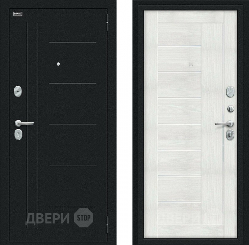 Входная металлическая Дверь Bravo Проф Букле черное/Bianco Veralinga в Серпухове