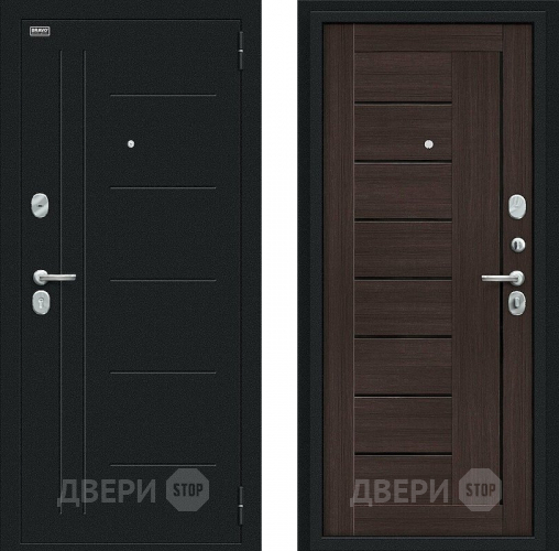 Входная металлическая Дверь Bravo Проф Букле черное/Wenge Veralinga в Серпухове