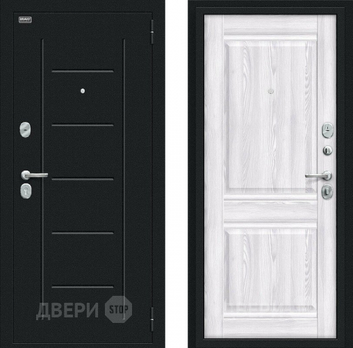 Входная металлическая Дверь Bravo Некст Kale Букле черное/Riviera Ice в Серпухове