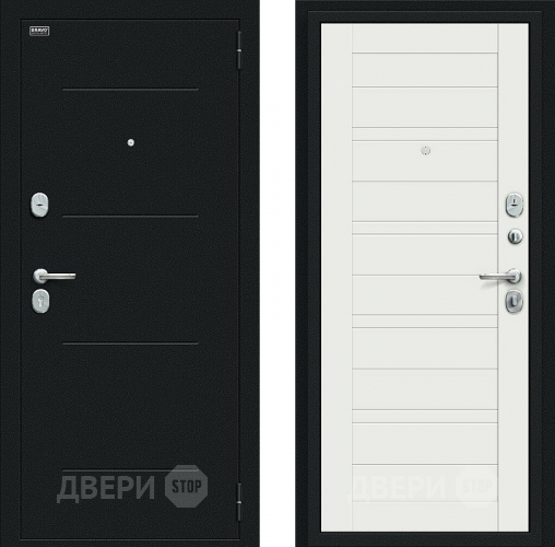 Дверь Bravo Сити Kale Букле черное/Off-white в Серпухове