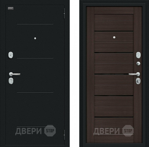 Дверь Bravo Техно Kale Букле черное/Wenge Veralinga в Серпухове