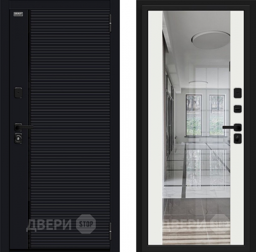 Входная металлическая Дверь Bravo Лайнер-3 Total Black/Off-white в Серпухове