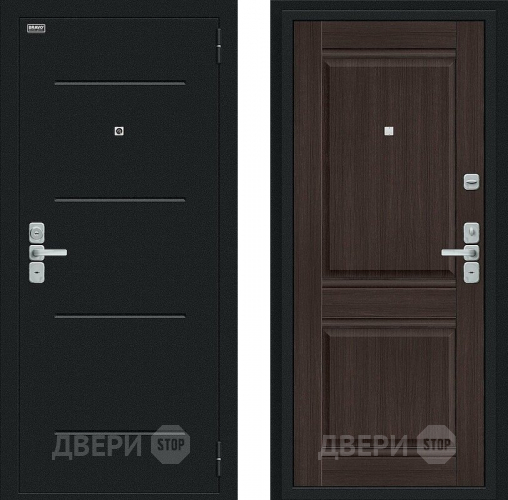 Входная металлическая Дверь Bravo Нео Букле черное/Wenge Veralinga в Серпухове