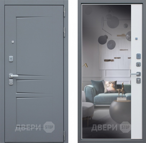 Входная металлическая Дверь АСД Челси с зеркалом в Серпухове