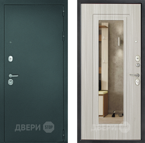 Входная металлическая Дверь Дверной Континент Рубикон Серебро Зеркало Сандал в Серпухове