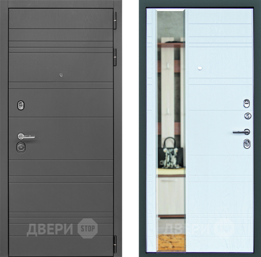 Входная металлическая Дверь Дверной Континент Новелло Белый браш в Серпухове