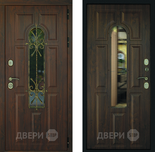 Входная металлическая Дверь Дверной Континент Лион Темный орех в Серпухове