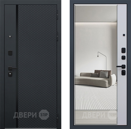 Входная металлическая Дверь АСД Ньюкасл с зеркалом в Серпухове