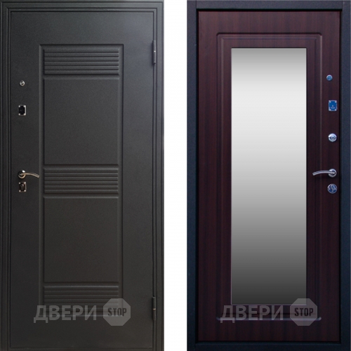 Входная металлическая Дверь СТОП ЗЕРКАЛО Венге в Серпухове