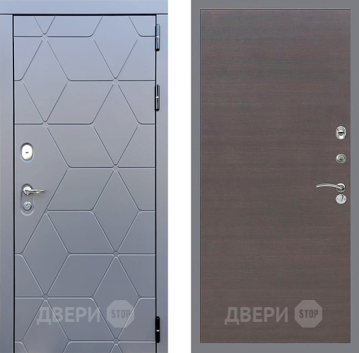 Входная металлическая Дверь Стоп КОСМО Гладкая венге поперечный в Серпухове