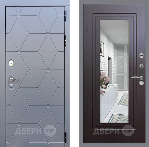 Входная металлическая Дверь Стоп КОСМО Зеркало ФЛ-120 Венге в Серпухове