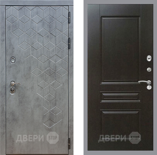 Входная металлическая Дверь Стоп БЕТОН ФЛ-243 Венге в Серпухове