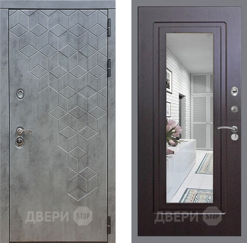 Дверь Стоп БЕТОН Зеркало ФЛ-120 Венге в Серпухове
