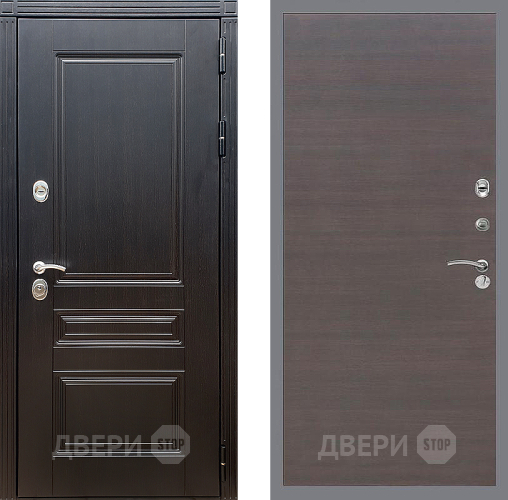 Входная металлическая Дверь Стоп МЕГАПОЛИС Гладкая венге поперечный в Серпухове