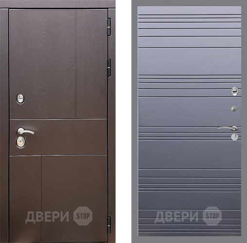 Входная металлическая Дверь Стоп УРБАН Лайн Силк титан в Серпухове