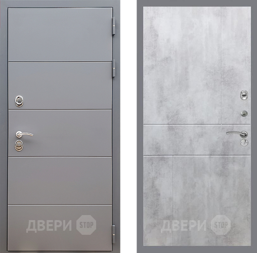 Входная металлическая Дверь Стоп АРТ ГРАФИТ ФЛ-290 Бетон светлый в Серпухове