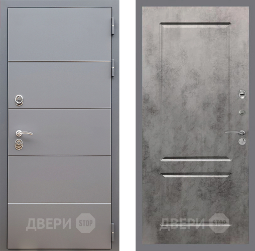 Дверь Стоп АРТ ГРАФИТ ФЛ-117 Бетон темный в Серпухове