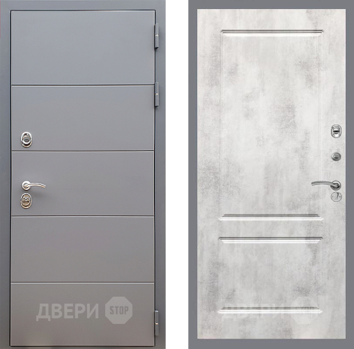 Входная металлическая Дверь Стоп АРТ ГРАФИТ ФЛ-117 Бетон светлый в Серпухове