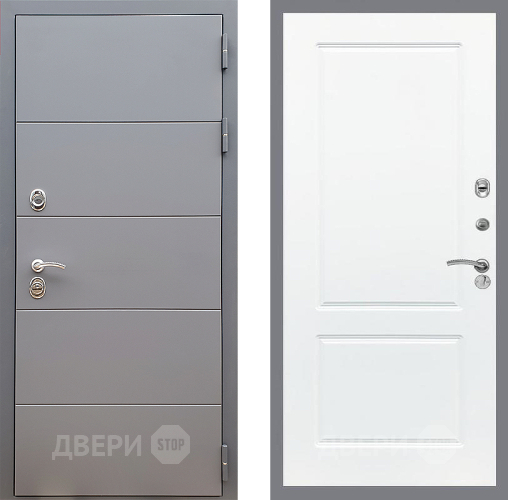 Входная металлическая Дверь Стоп АРТ ГРАФИТ ФЛ-117 Силк Сноу в Серпухове