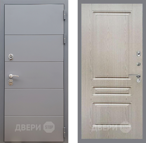 Входная металлическая Дверь Стоп АРТ ГРАФИТ ФЛ-243 Беленый дуб в Серпухове