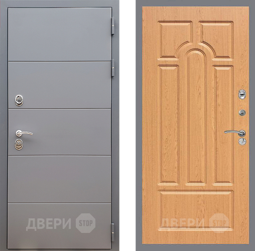 Входная металлическая Дверь Стоп АРТ ГРАФИТ ФЛ-58 Дуб в Серпухове