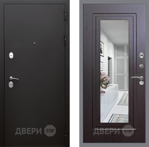 Дверь Стоп КЛАССИК Шагрень Зеркало ФЛ-120 Венге в Серпухове