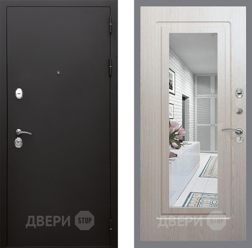 Дверь Стоп КЛАССИК Шагрень Зеркало ФЛ-120 Беленый дуб в Серпухове