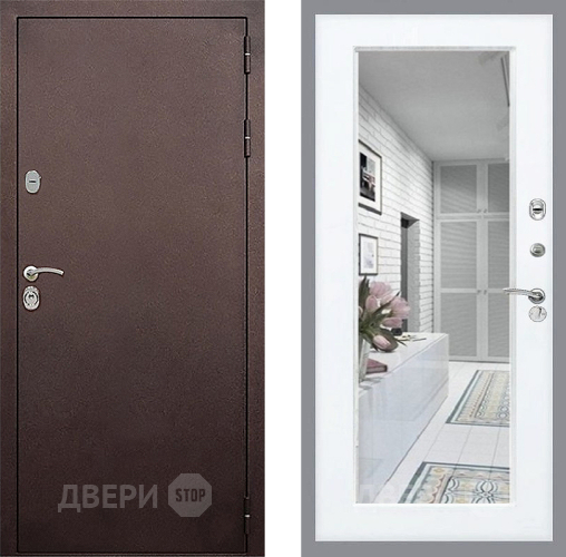 Дверь Стоп КЛАССИК Медь Зеркало Силк Сноу в Серпухове