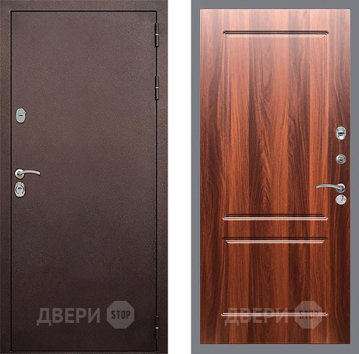 Входная металлическая Дверь Стоп КЛАССИК Медь ФЛ-117 Итальянский орех в Серпухове