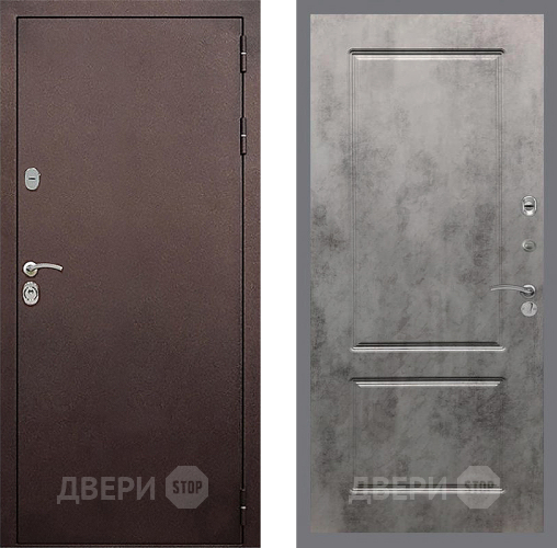 Входная металлическая Дверь Стоп КЛАССИК Медь ФЛ-117 Бетон темный в Серпухове