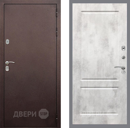 Входная металлическая Дверь Стоп КЛАССИК Медь ФЛ-117 Бетон светлый в Серпухове