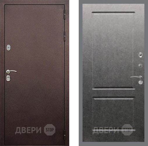 Входная металлическая Дверь Стоп КЛАССИК Медь ФЛ-117 Штукатурка графит в Серпухове