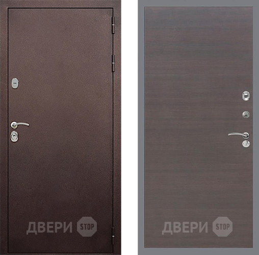 Входная металлическая Дверь Стоп КЛАССИК Медь Гладкая венге поперечный в Серпухове