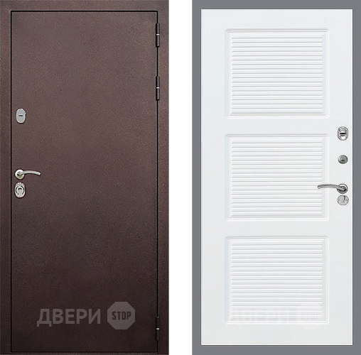 Входная металлическая Дверь Стоп КЛАССИК Медь ФЛ-1 Силк Сноу в Серпухове