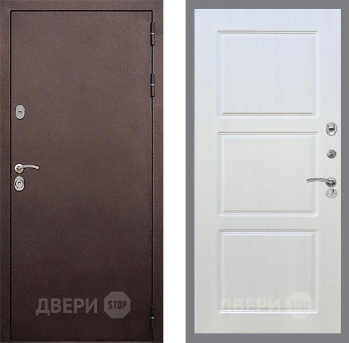 Входная металлическая Дверь Стоп КЛАССИК Медь ФЛ-3 Лиственница беж в Серпухове