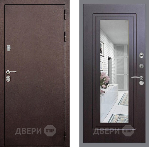 Дверь Стоп КЛАССИК Медь Зеркало ФЛ-120 Венге в Серпухове