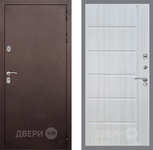 Входная металлическая Дверь Стоп КЛАССИК Медь ФЛ-102 Сандал белый в Серпухове
