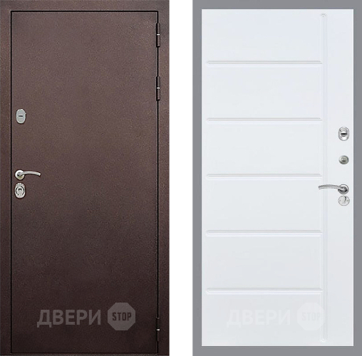 Дверь Стоп КЛАССИК Медь ФЛ-102 Белый ясень в Серпухове
